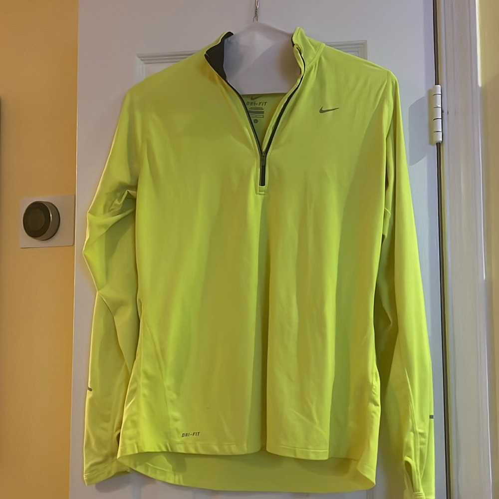 Neon yellow Nike dri-fit pullover
